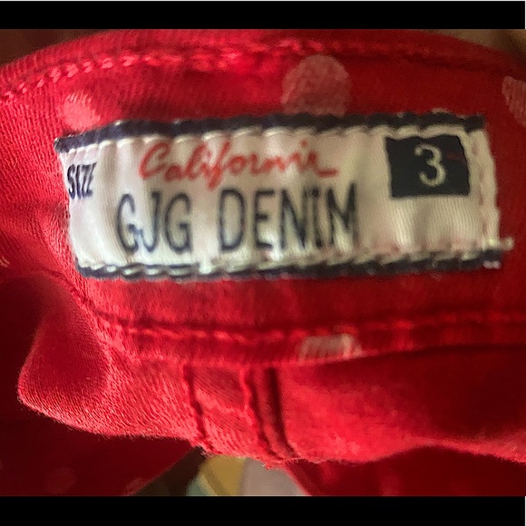 GJG Denim- Red Pants with pink polka dots! Size 3 - Picture 4 of 4
